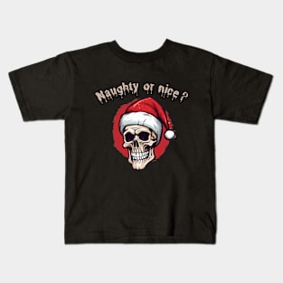 Naughty or nice? Happy Christmas! Santa claus Kids T-Shirt